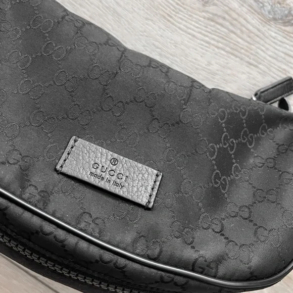 Rare Gucci Black Monogram Guccissima Belt Shoulder Bag Italy - Picture 6 of 14